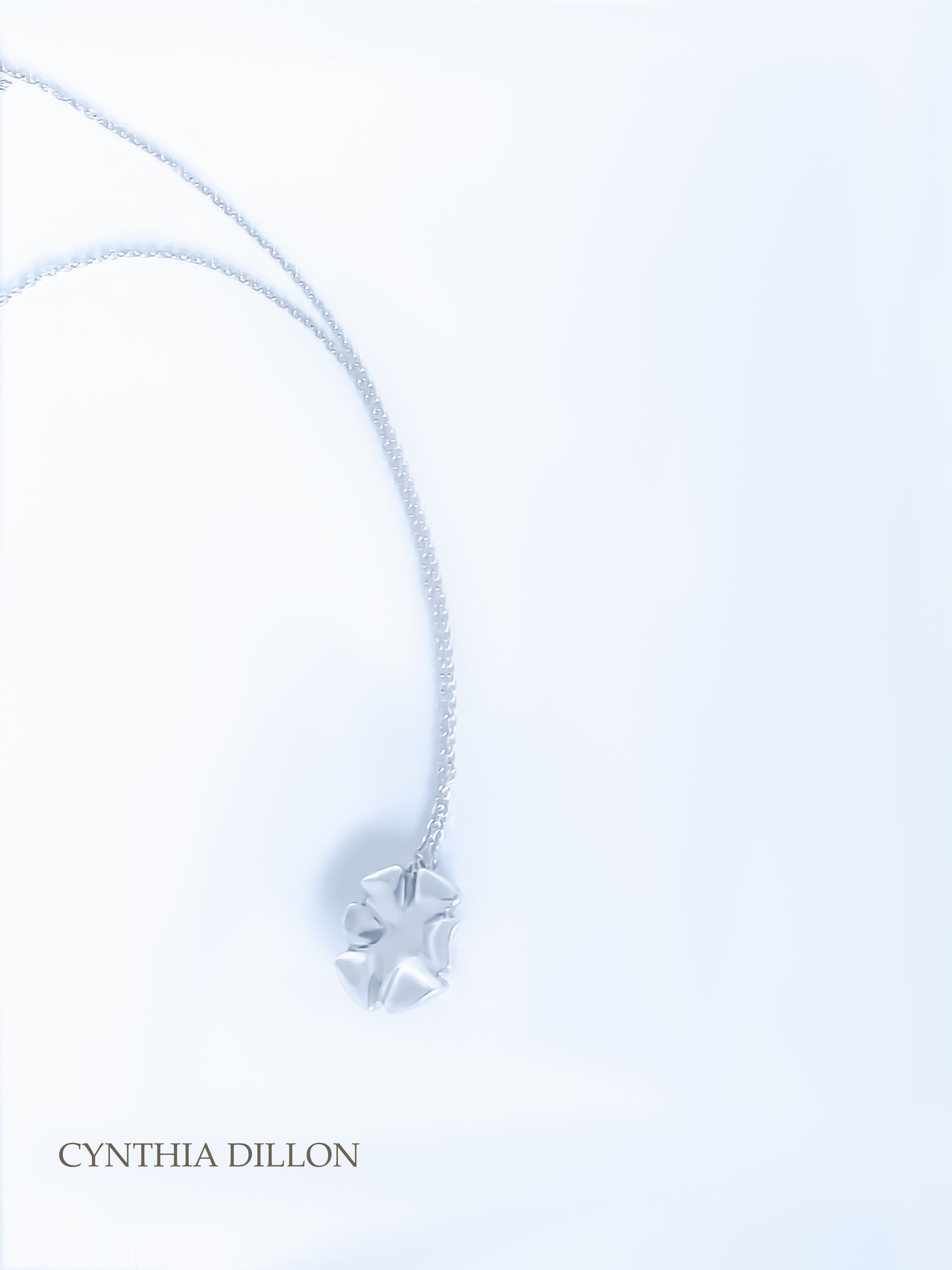 Pendant - Sculpted "Flowers - 6 Petals" in S/S w. 16" Chain.