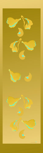 Shawl - Silk - Gold   Shells Turquoise - DiolunDesigns